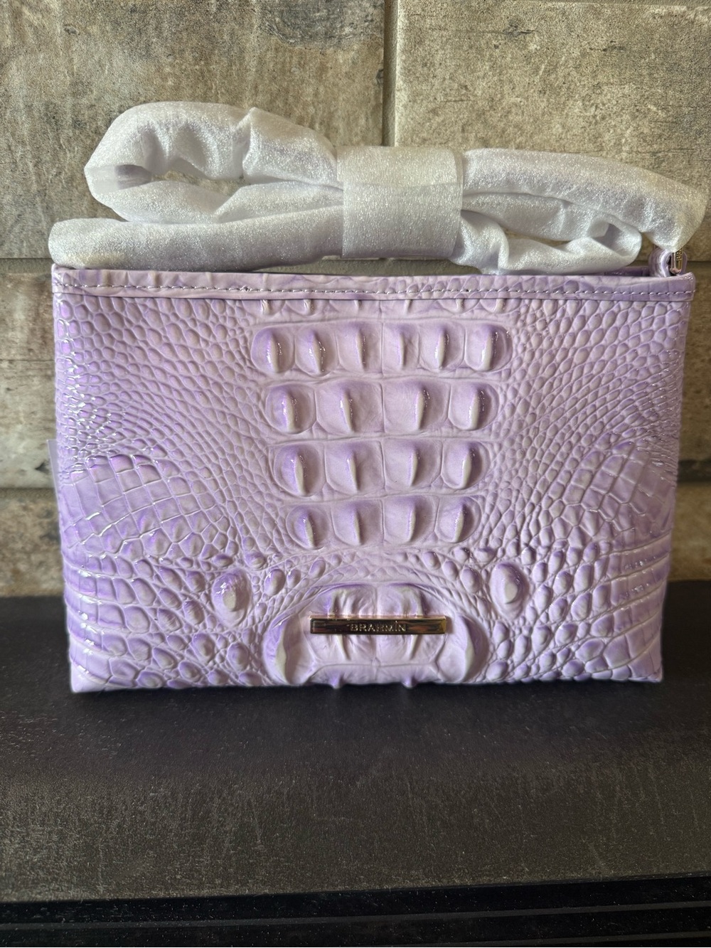 Brahmin Lilac Croc-Embossed Lorelei